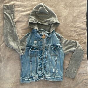 Hollister Small Distressed Jean Hooded Jacket